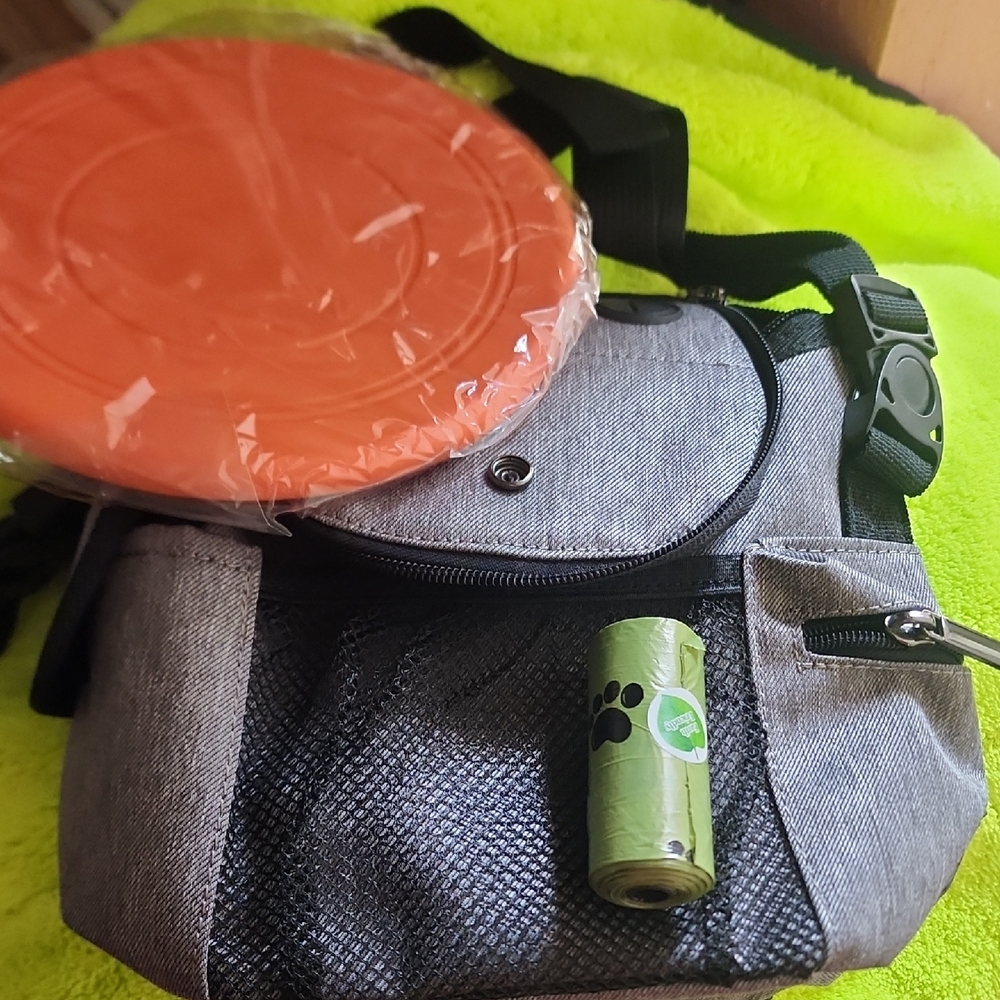 Gray Dog Travel Carrier with Accessories